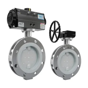 FEP-PFA Lined Double Flanged Butterfly Valve