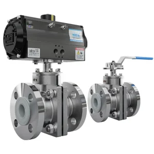 FEP-PFA Lined Flanged End Ball Valve